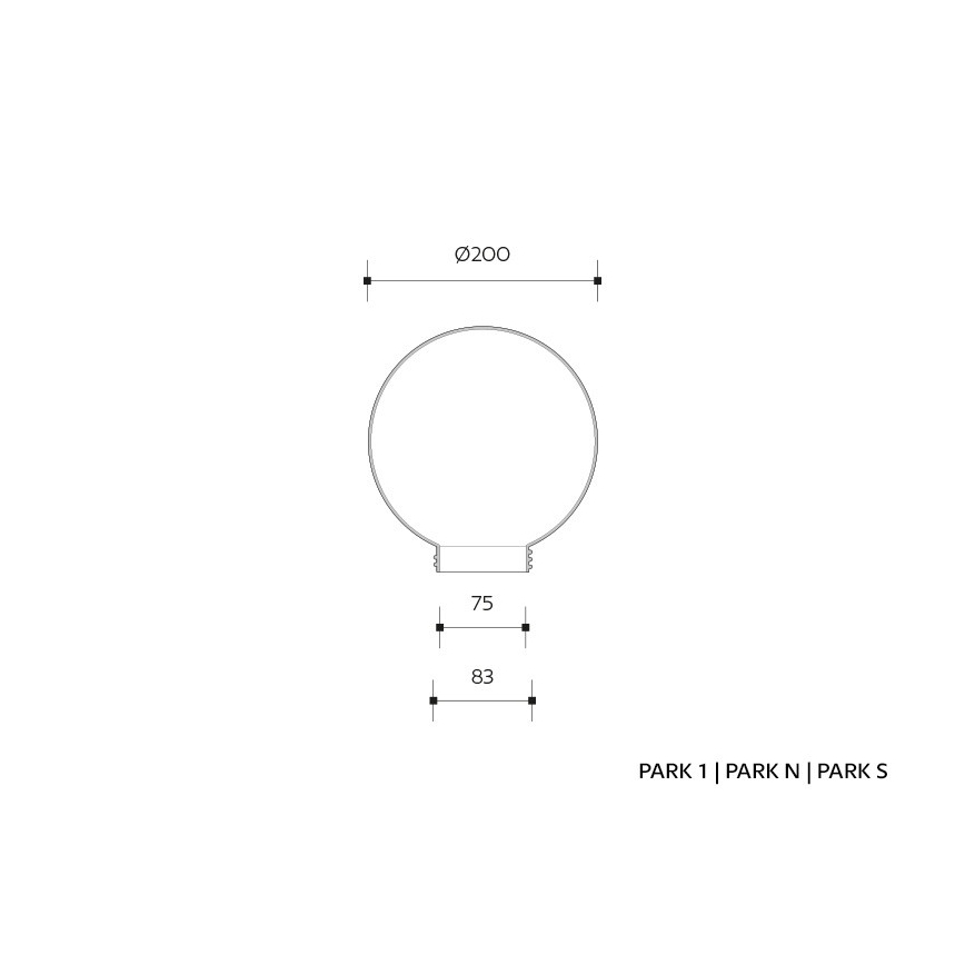 Pótlámpabúra a PARK E27 fali lámpához, 20 cm átmérőjű, prizmatikus kialakítású