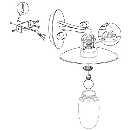 Pótló üveg az Eglo MILTON fali lámpához