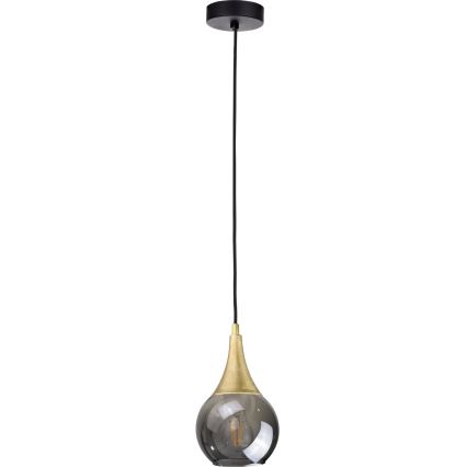 Pótló üveg a LACRIMA SMOKY E27 csillárhoz, 15 cm átmérőjű, fekete füstszínű