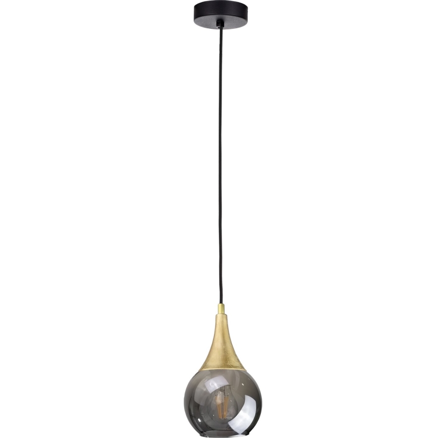 Pótló üveg a LACRIMA SMOKY E27 csillárhoz, 15 cm átmérőjű, fekete füstszínű