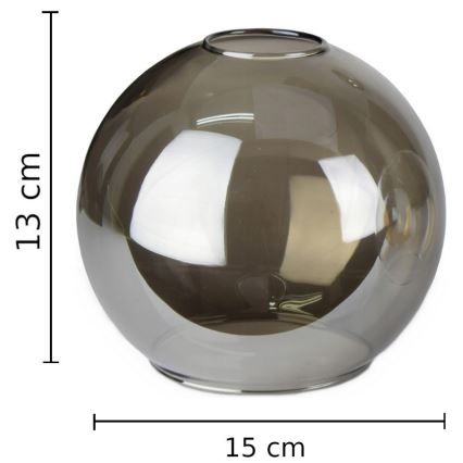 Pótló üveg a LACRIMA SMOKY E27 csillárhoz, 15 cm átmérőjű, fekete füstszínű