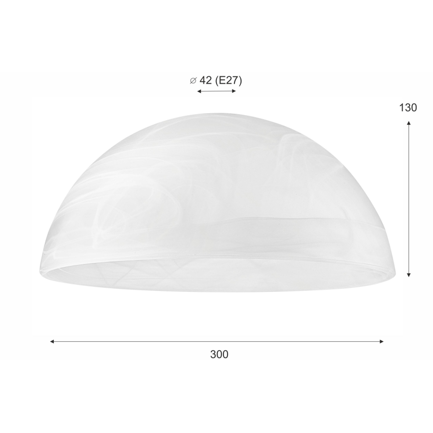 Pótló üveg E27-es csillárhoz 130x300 mm fehér