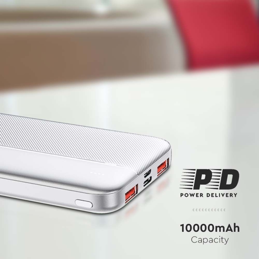 Power Bank Power Delivery 10000mAh/22,5W/5V ezüst