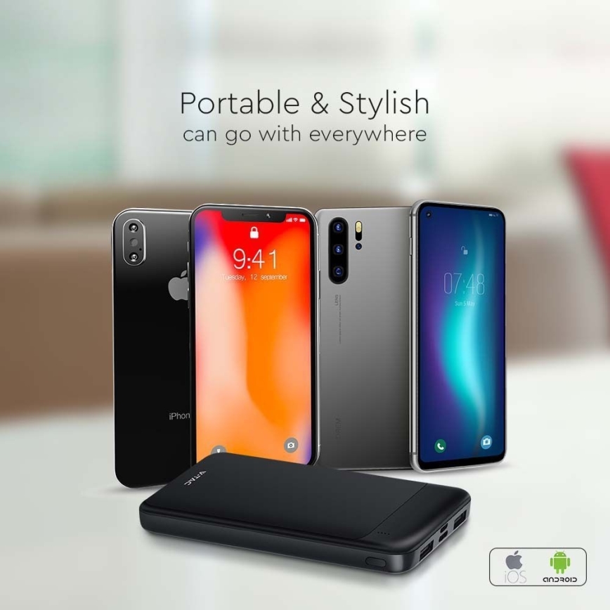 Power Bank Power Delivery 10000mAh/22,5W/5V fekete