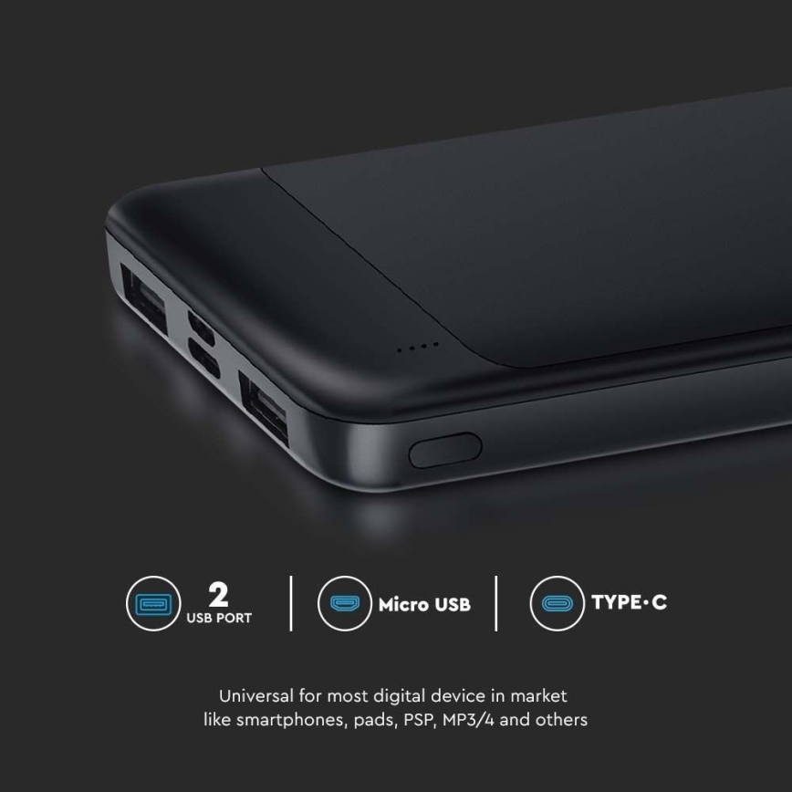 Power Bank Power Delivery 10000mAh/22,5W/5V fekete