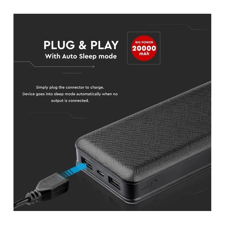 Power bank 20000mAh/5V fekete
