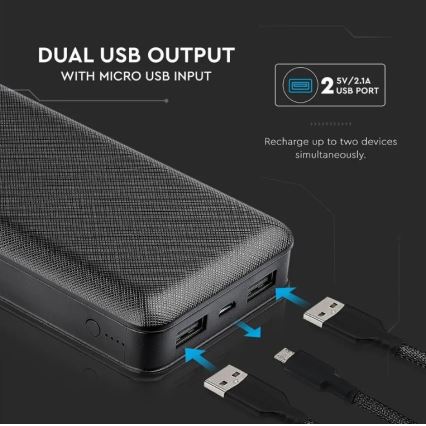 Power bank 20000mAh/5V fekete