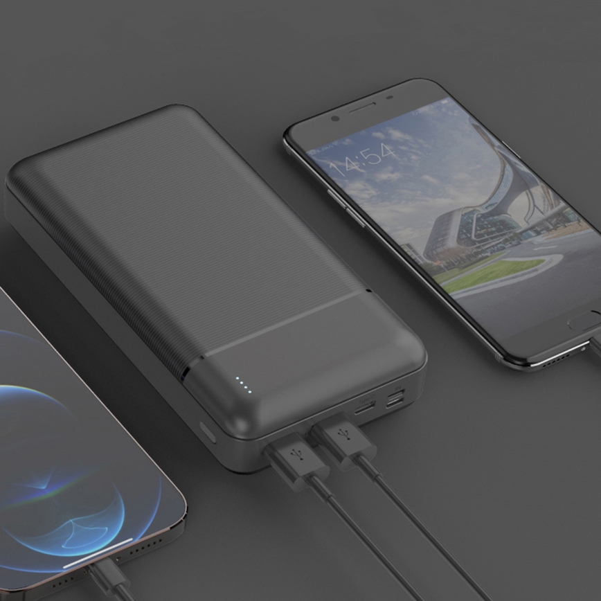 Power Bank 30000 mAh 3,7V fekete