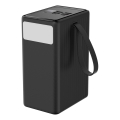 Power Bank 80000 mAh 20W Power Delivery 4xUSB-A + 2xUSB-C LED zseblámpával és 1m USB-C kábellel, fekete