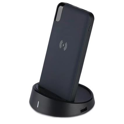 Power Bank 8000mAh/3,7V vezeték nélküli töltéssel kék