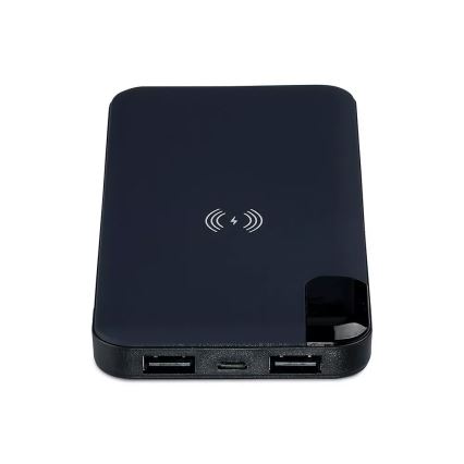 Power Bank 8000mAh/3,7V vezeték nélküli töltéssel kék töltőállomás