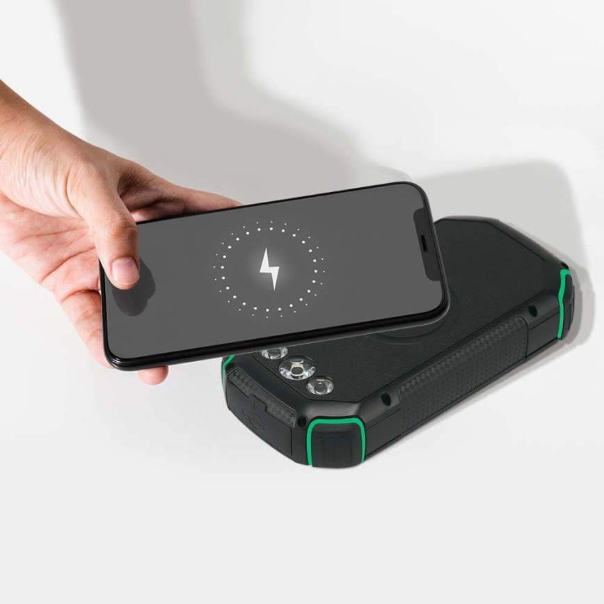 Napelemes power bank beépített lámpával Power Delivery 30000mAh/20W/5V fekete