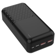 Power Bank Power Delivery 30000 mAh/22,5W/3,7V fekete