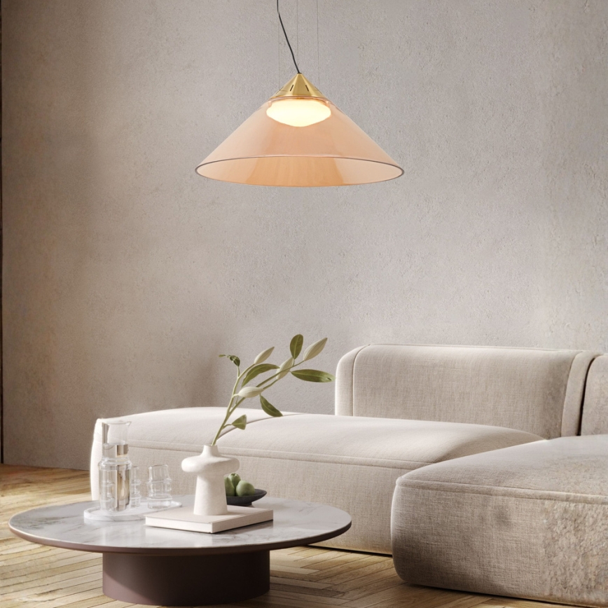PRESTO kábeles csillár 1xGX53/10W/230V átm. 42 cm arany/füstös bézs