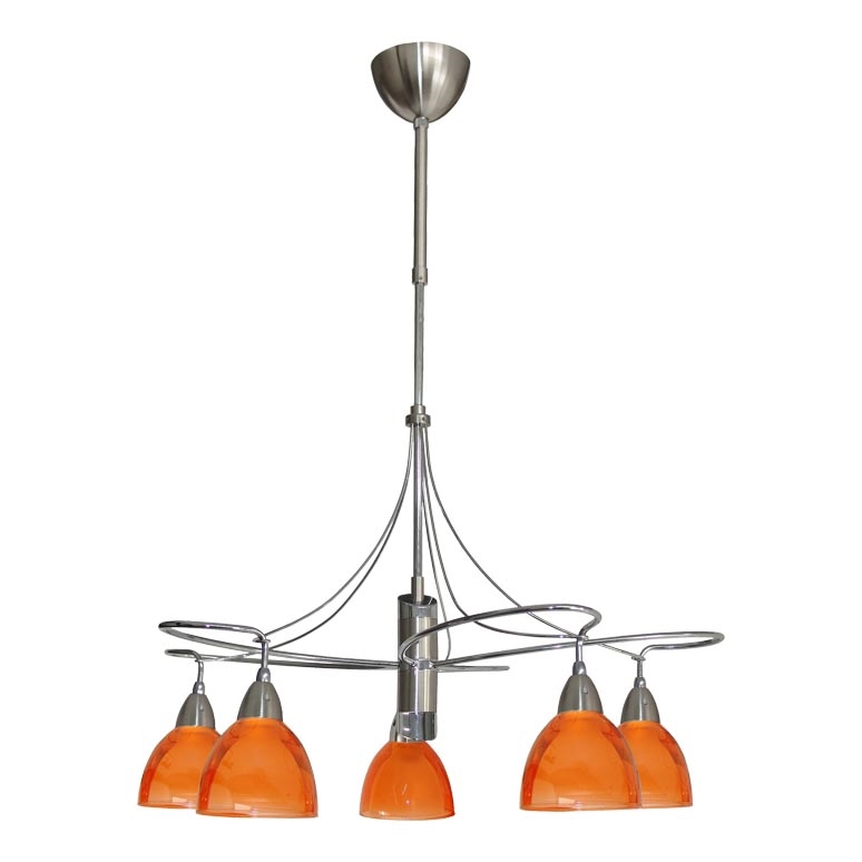 PREZENT 12038 - CARRAT csillár állítható 5xE14/40W 690-825 mm narancs