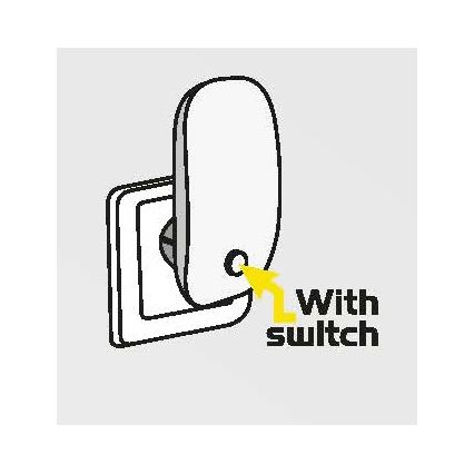 Luxera 1620 - LED svítidlo do zásuvky MINI LIGHT 2xLED/0,3W/230V vypínač