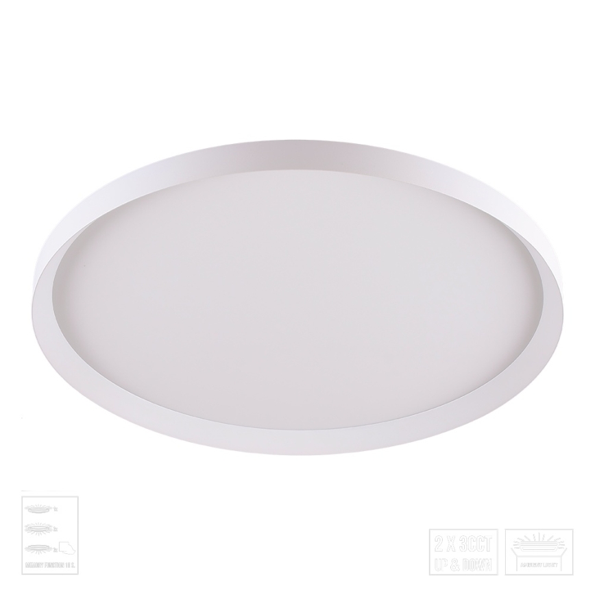Prezent 17310 - LED mennyezeti lámpatest ADRA LED/42W/230V + LED/13W 3000/4000/6000K, átm. 48,5 cm, fehér