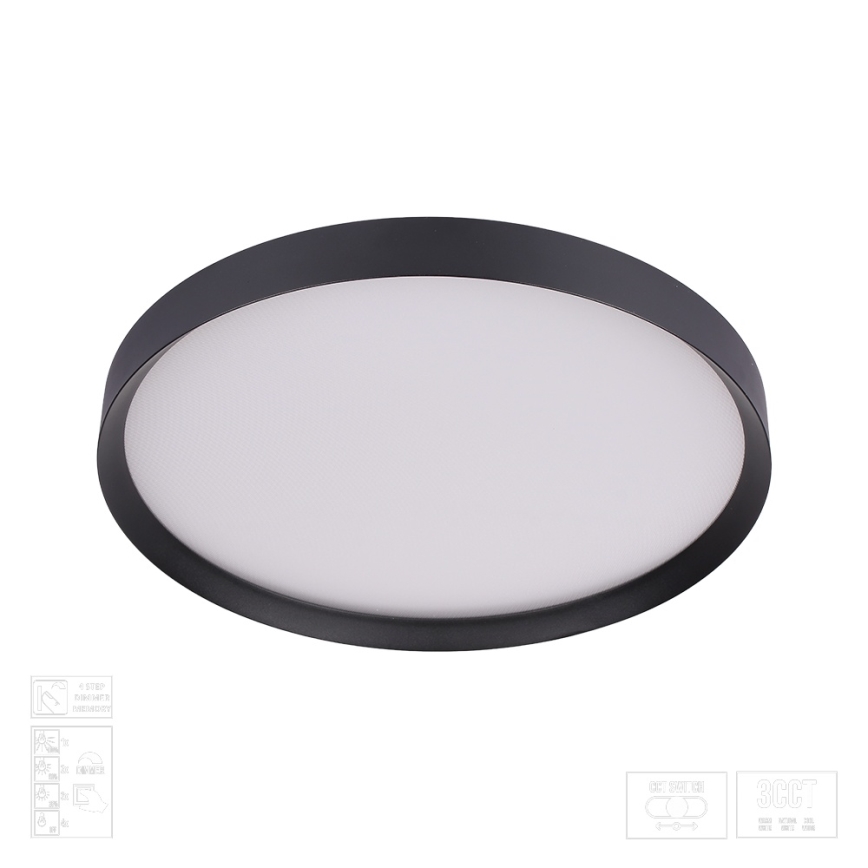 Prezent 17313 - Fényerőszabályozható MAYSA mennyezeti LED lámpatest LED/36W/230V 3000/4000/6000K átm. 39,5 cm fekete