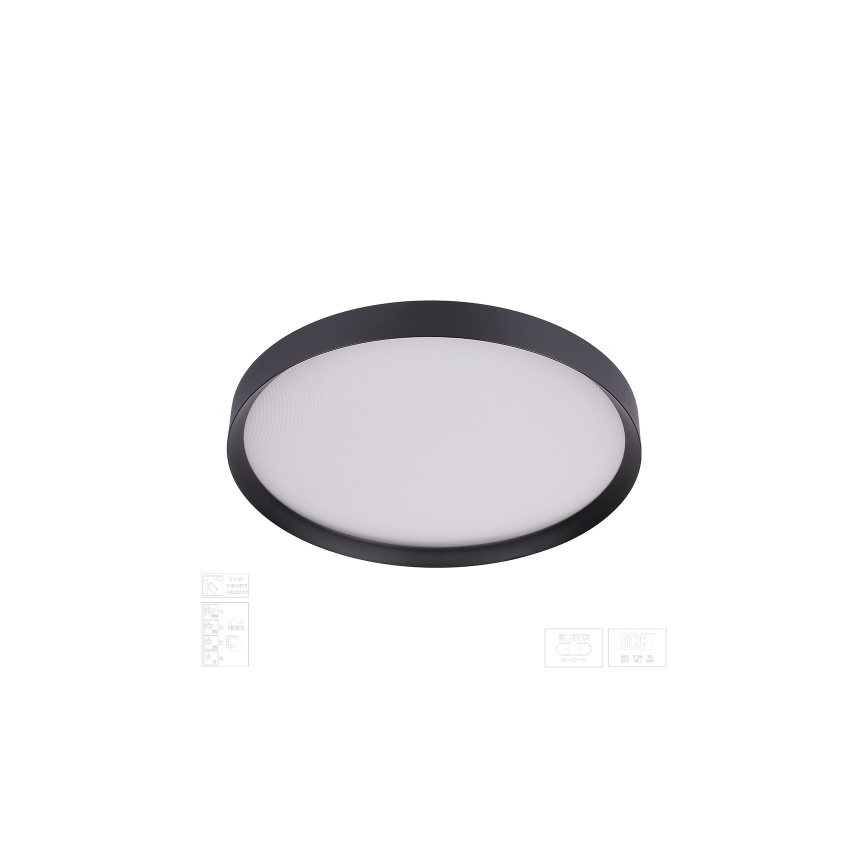 Prezent 17315 - LED dimmelhető mennyezeti lámpatest MAYSA LED/42W/230V 3000/4000/6000K Ø 48,5 cm fekete