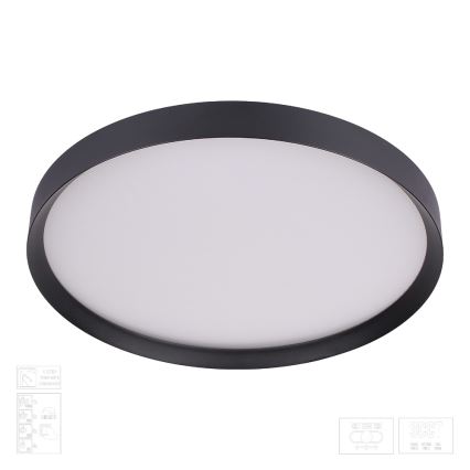 Prezent 17317 - LED dimmelhető mennyezeti lámpatest MAYSA LED/72W/230V 3000/4000/6000K átm. 77 cm fekete
