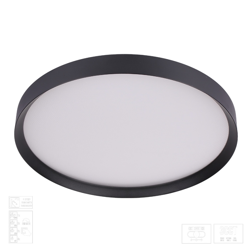 Prezent 17317 - LED dimmelhető mennyezeti lámpatest MAYSA LED/72W/230V 3000/4000/6000K átm. 77 cm fekete