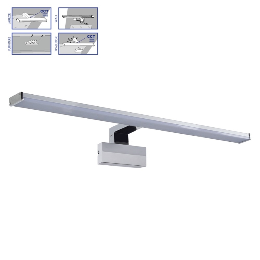 Prezent 70228 - LED fürdőszobai tükörmegvilágítás TREMOLO PLUS LED/12W/230V IP44 3000/4000K 78 cm