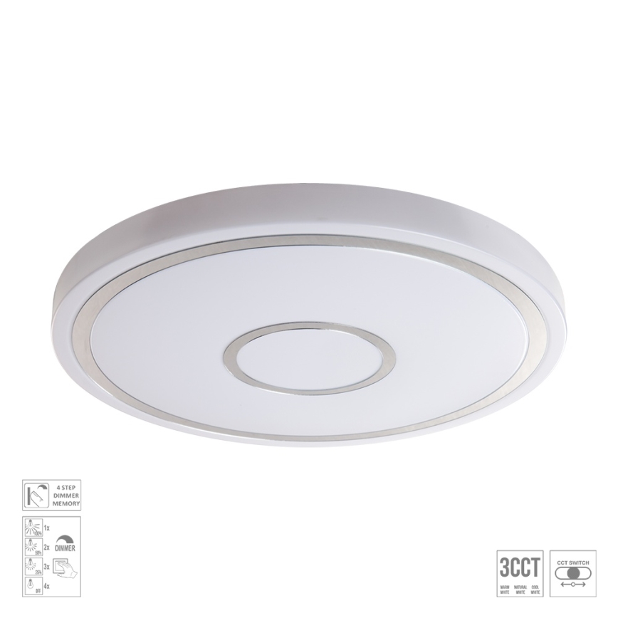 Prezent 71341 - MOZAN LED dimmelhető mennyezeti lámpatest, 30W/230V, 3000/4000/6500K, Ø 38 cm, fehér