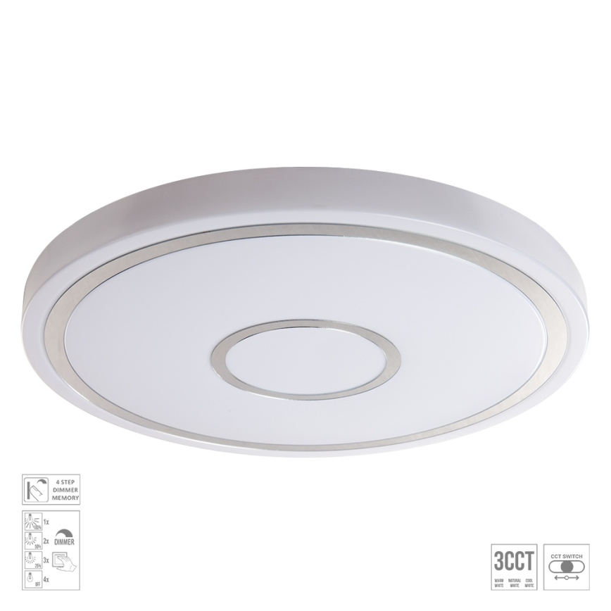 Prezent 71342 - LED dimmelhető mennyezeti lámpatest MOZAN LED/40W/230V 3000/4000/6500K átm. 48 cm fehér