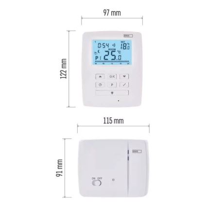 Programozható termosztát 230V+2xAA