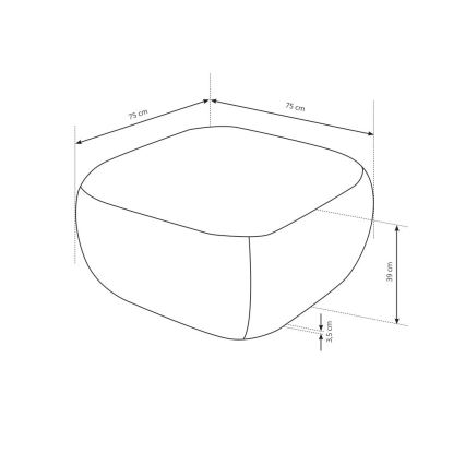 Puff OLBIA 75x75 cm bézs