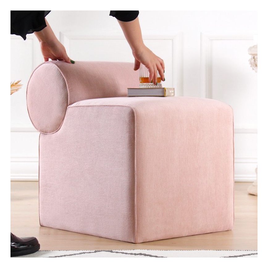 Puff TIKI 47x45 cm, rózsaszín