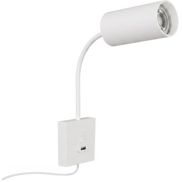 PUNTO fali lámpa USB-csatlakozóval 1xGU10/9W/230V fehér