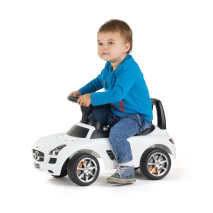 Push autó Mercedes 2xAA fehér/fekete