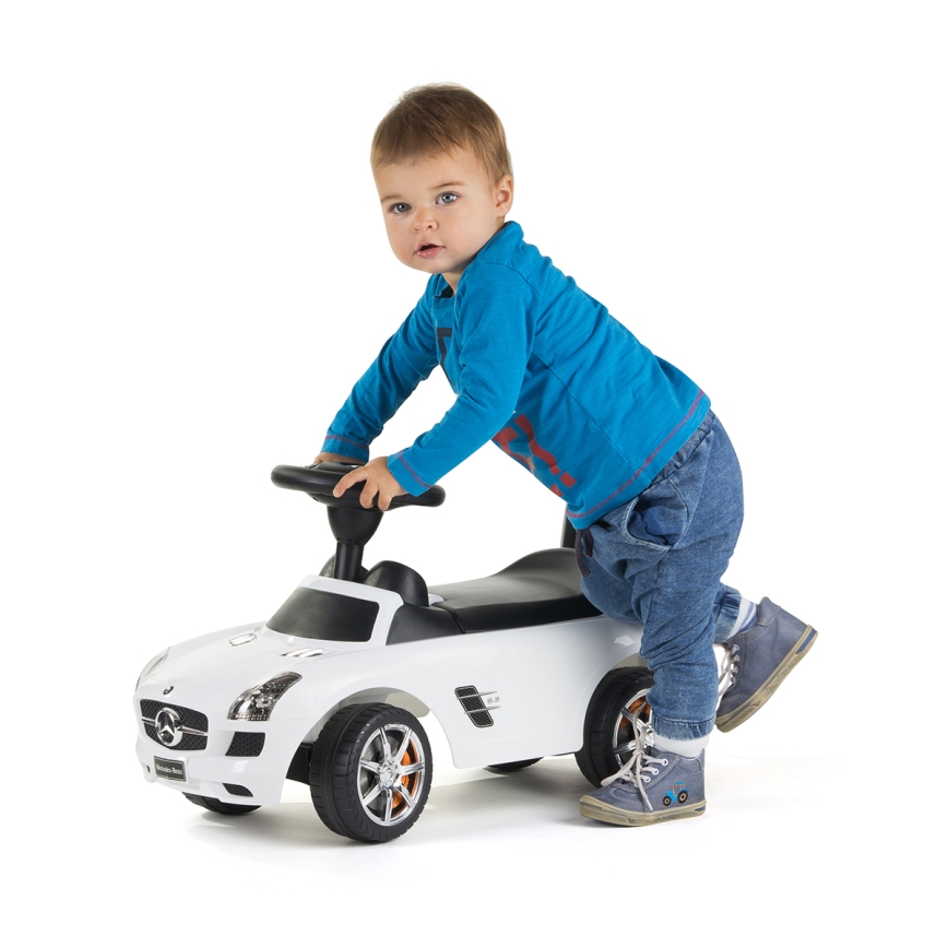 Push autó Mercedes 2xAA fehér/fekete