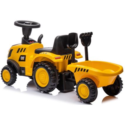 Push autó traktor CAT 2xAA sárga/fekete