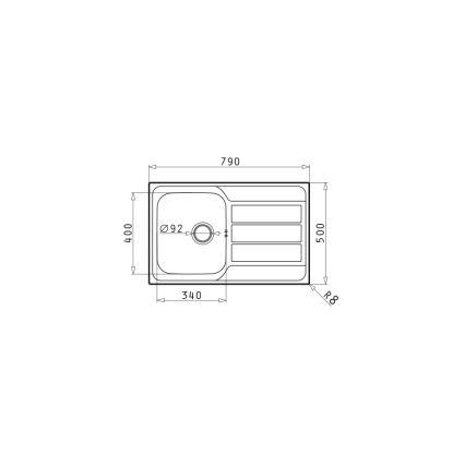 Pyramis 100178701 - ATHENA konyhai mosogató 79x50 cm szatén