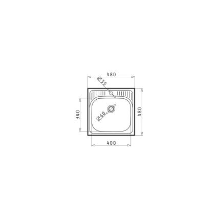 Pyramis 105061001 - ET34 konyhai mosogató 48x48 cm szatén