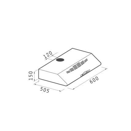 Pyramis 65041701 - Páraelszívó STANDARD HOOD 60 cm fekete