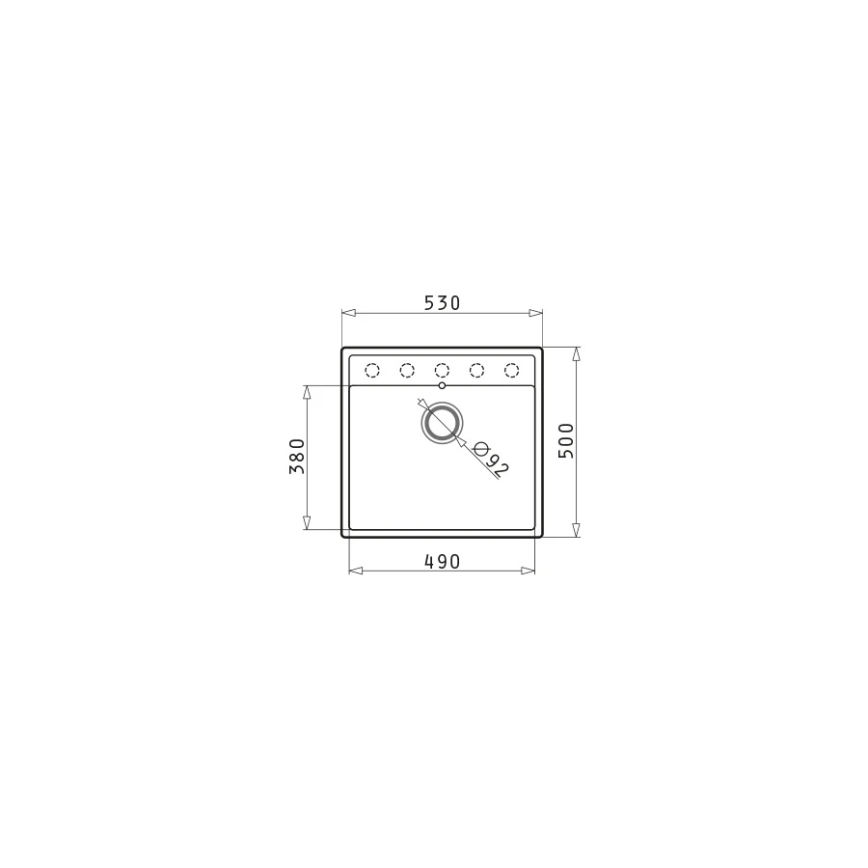 Pyramis 70058401 - CAMEA konyhai mosogató 50x53 cm gránit/szürke