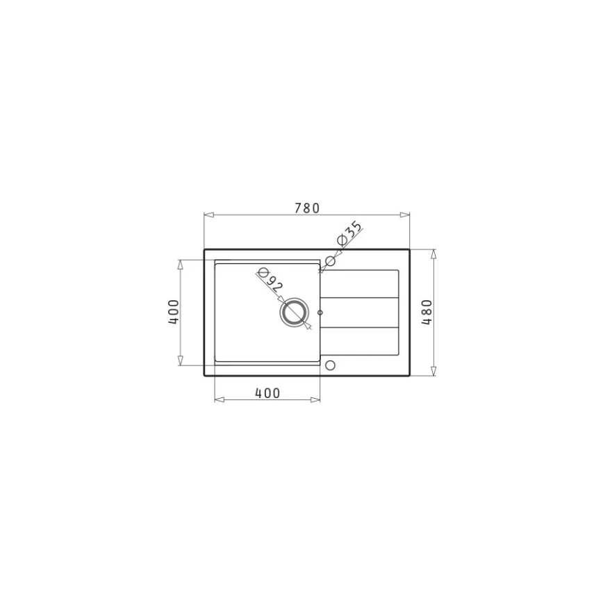 Pyramis 70083701 - SPARTA PLUS LUX konyhai mosogató 78x48 cm gránit/fekete