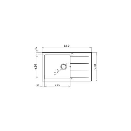 Pyramis 70107311 - Konyhai mosogató ATHLOS 86x50 cm gránit/bézs