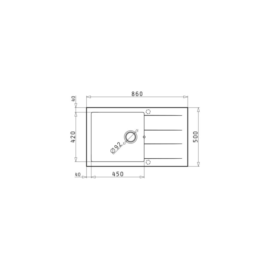 Pyramis 70107311 - Konyhai mosogató ATHLOS 86x50 cm gránit/bézs