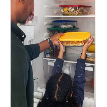 PYREX 2 darabos üveg ételtároló szett — 1,2 l és 2,5 l