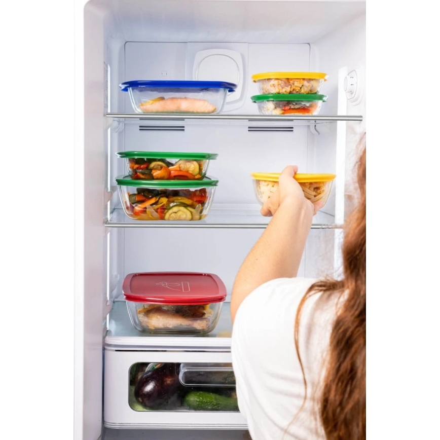 PYREX 2 darabos üveg ételtároló szett — 1,2 l és 2,5 l
