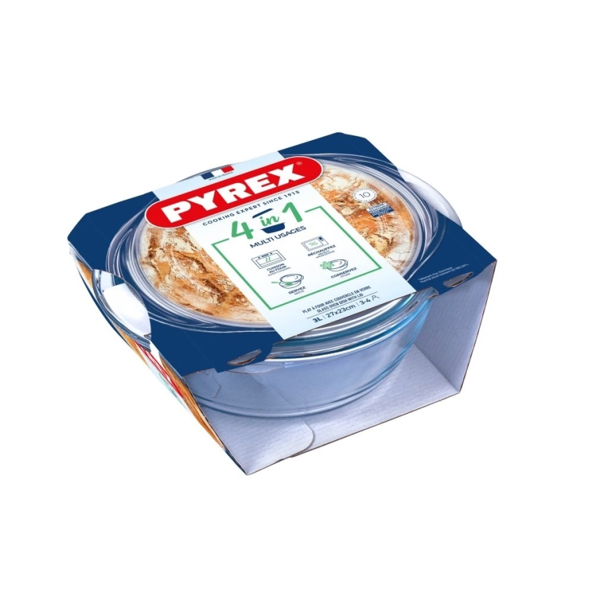 PYREX 3 l-es sütőtál fedővel