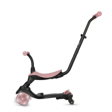 QPlay - Gyerekroller LED világító kerekekkel 5 az 1-ben SEMA EVO rózsaszín