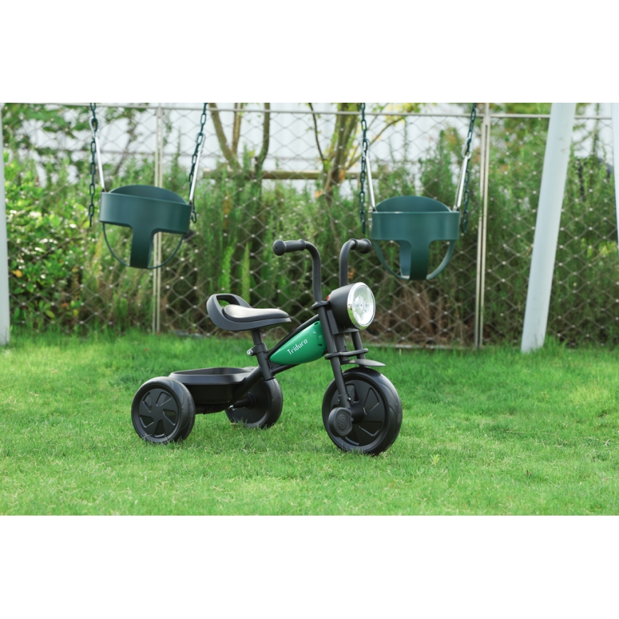 QPlay - Gyermek tricikli TRIDURO fekete/zöld