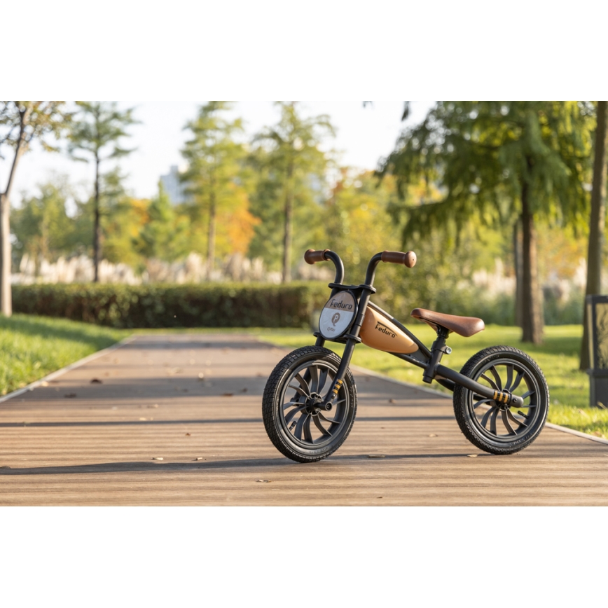 QPlay - Tolós bicikli FEDURO fekete/bézs