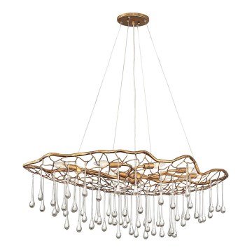 Quintiesse - Kábelre függesztett csillár LAGUNA 8xE14/40W/230V átm. 106,7 cm arany