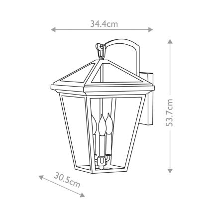 Quintiesse - Kültéri fali lámpa ALFORD L 3xE14/40W/230V IP44 fekete